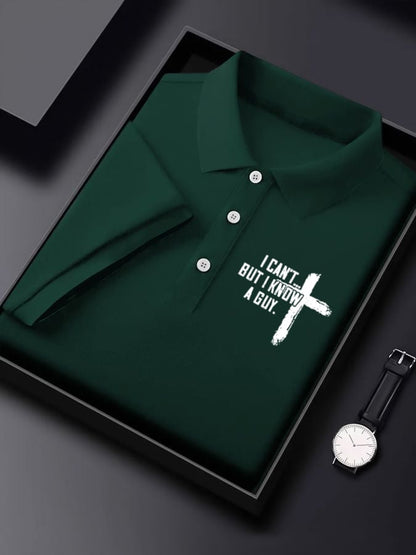 Men'S I Can't But I Know A Guy Print  Polo Shirt