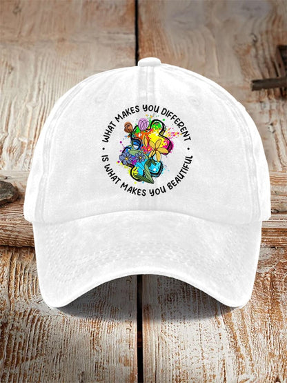 Unisex What Make You Different Make You Beautiful Print Baseball Cap