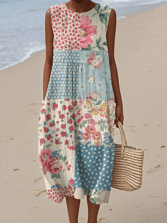 Women's Vintage Floral Print Casual Dress