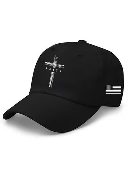 Unisex Faith&Flag Print Baseball Cap