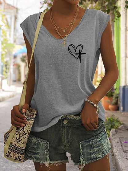 Women's Love Like Jesus Jesus Has My Back PINT Printed Vest