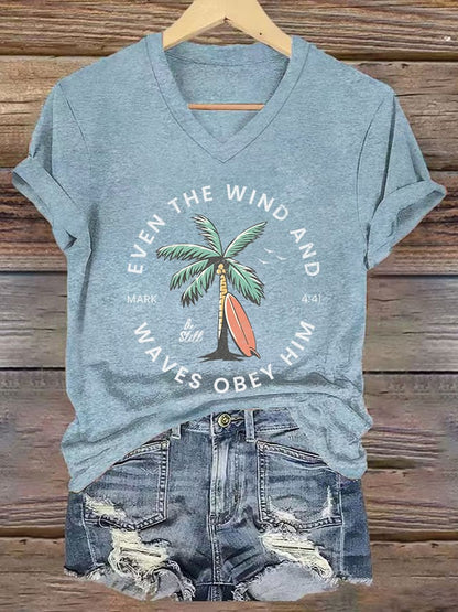 Women'S Casual Christian Scripture Graphic Print Short Sleeve T-Shirt