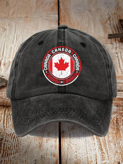 Unisex Retro Canada Day Print Baseball Cap