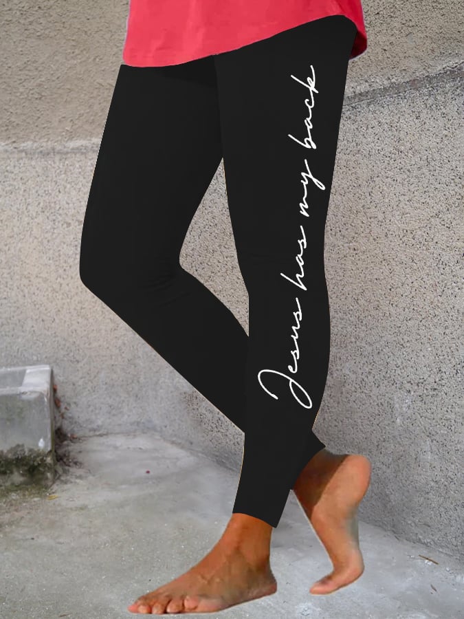 Women's 'jesus has my back' printed leggings