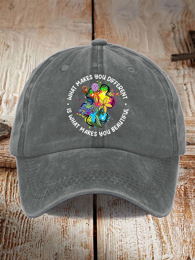 Unisex What Make You Different Make You Beautiful Print Baseball Cap