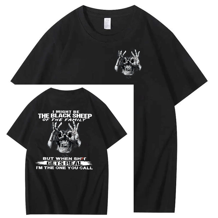 The Blacksheep Of  The Family Pattern Print 100%Cotton T-Shirt