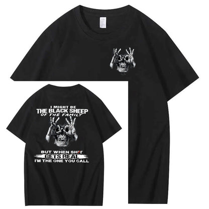 The Blacksheep Of  The Family Pattern Print 100%Cotton T-Shirt