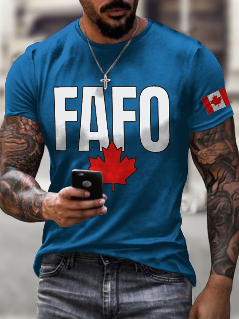 Men'S Retro FAFO Canada Print T-Shirt