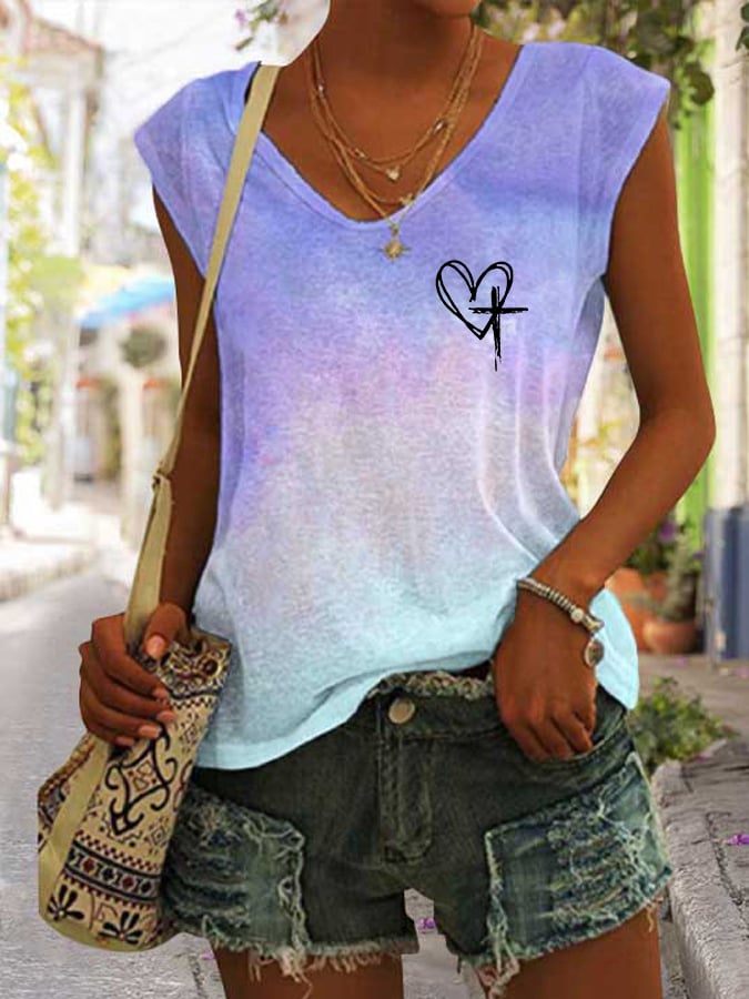 Women's Faith Love Like Jesus Jesus Has My Back Print T-shirt