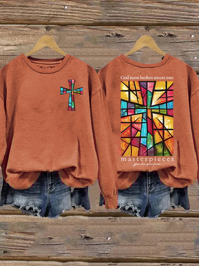Women's God Turns Broken Pieces Into Masterpieces  Sweatshirt