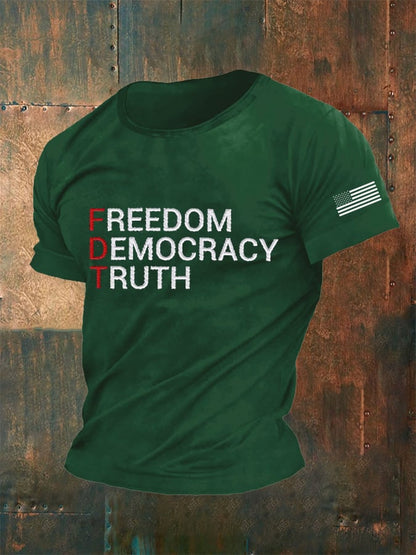 Men's FDT “Freedom Democracy Truth” Print T-Shirt