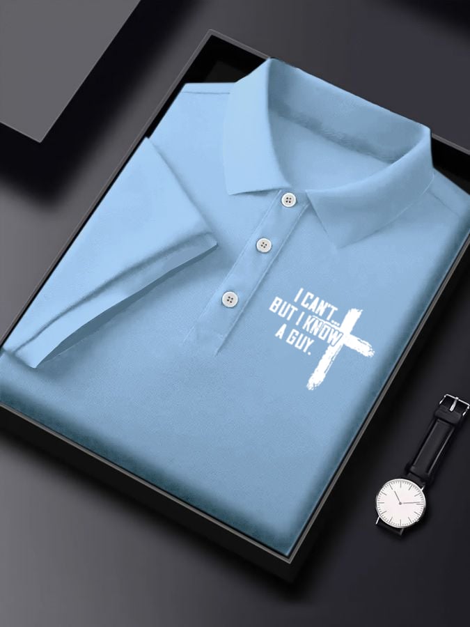 Men'S I Can't But I Know A Guy Print  Polo Shirt
