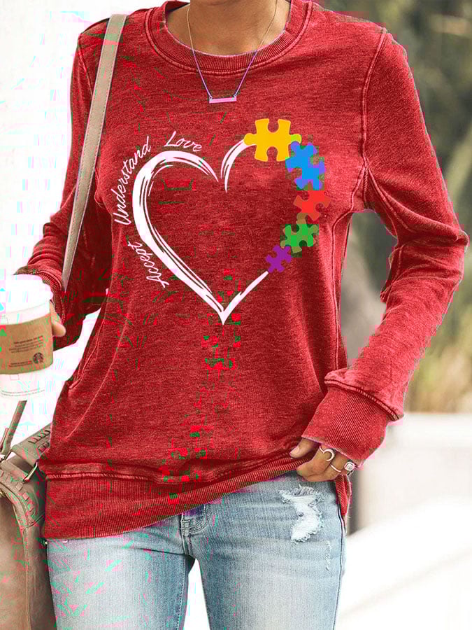 Casual Printed Long Sleeve Sweatshirt