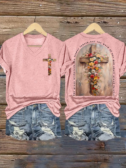 The Grass Withereth, The Word Of Out God Shall Stand Forever Print T-shirt