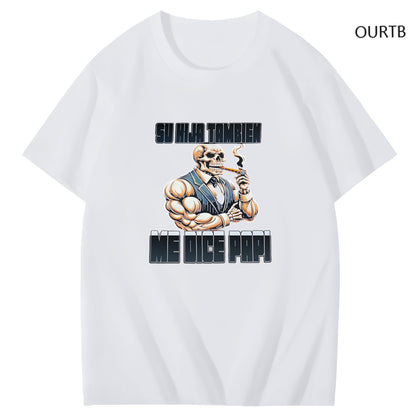 Su Hija Tambien Me Dice Papi Art Pattern Print T-Shirt