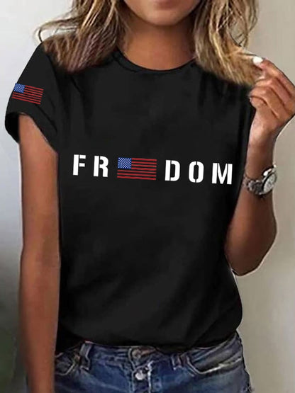 🔥Last Day 49% Off🔥Women's Freedom1776 American Flag Independence Day Casual Tee
