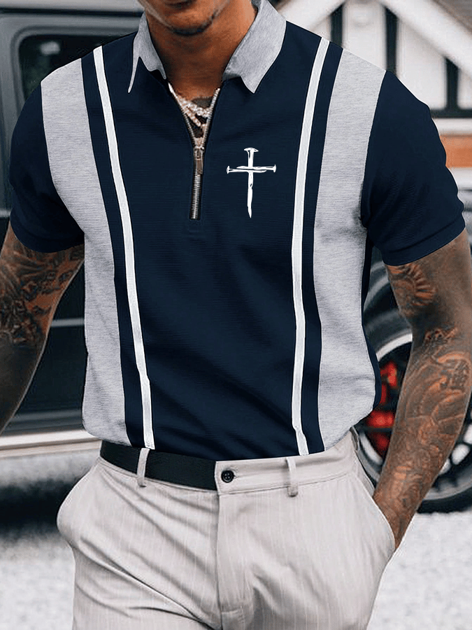 Men's Faith Printed Casual Polo Shirt