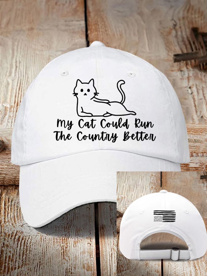 Retro FDT My Cat Could Run The Country Better Pride Baseball Cap