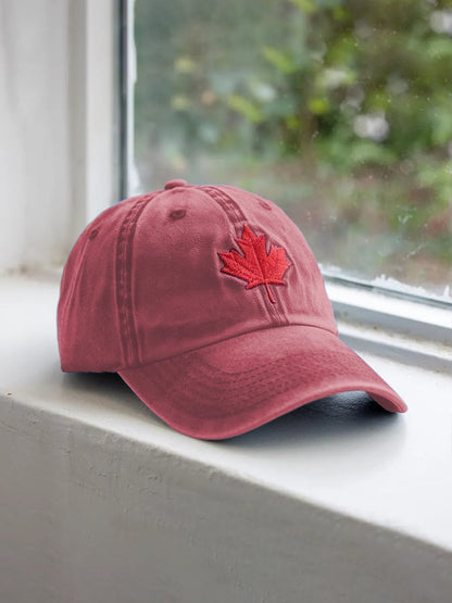 Retro Canadian Maple Leaf Print Baseball Cap