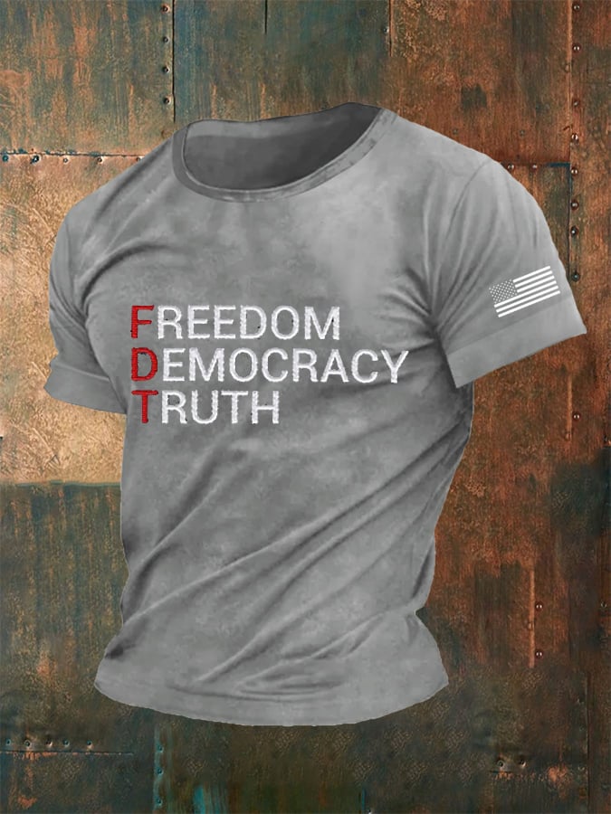 Men's FDT “Freedom Democracy Truth” Print T-Shirt