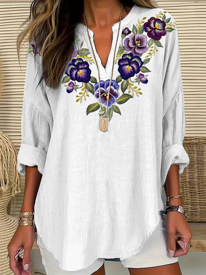 Women's Alzheimer's Purple Floral Casual Shirt