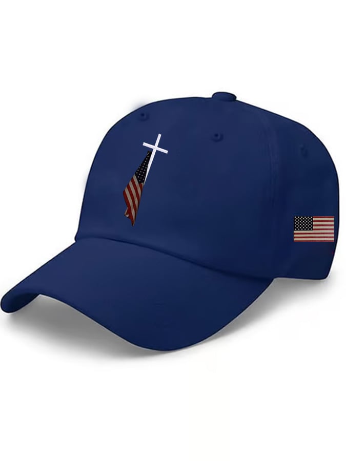 Unisex Flag Cross Print Baseball Cap