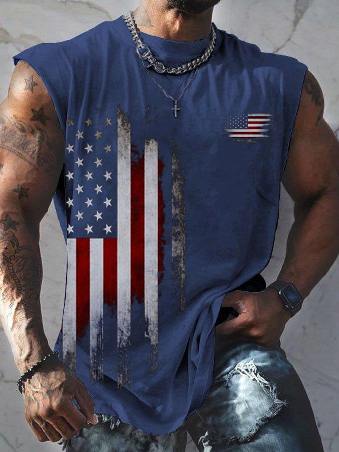 Men's Vintage Flag Print Tank Top
