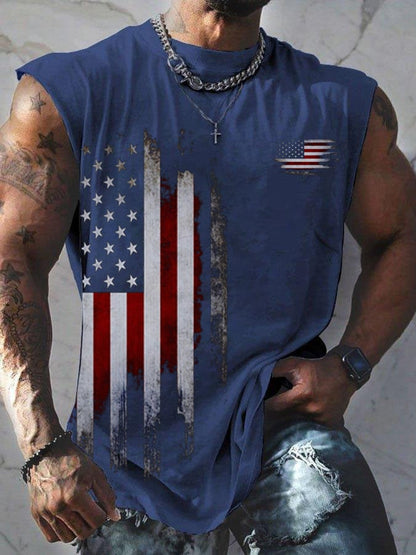 Men's Vintage Flag Print Tank Top