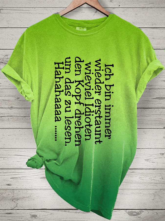 “Heads turning - idiots” women's round neck t-shirt.
