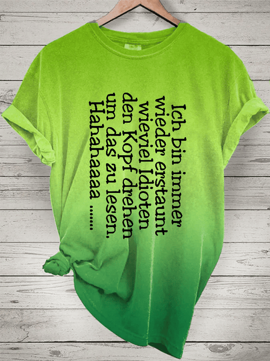 “Heads turning - idiots” women's round neck t-shirt.