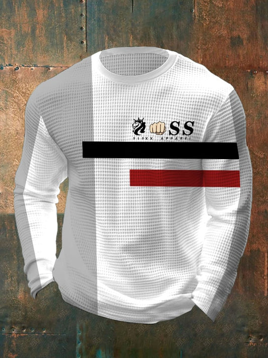 Lässiges Business-T-Shirt mit Farbverlauf und Waffelmuster für Herren
