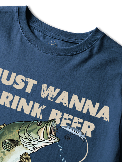 I Just Wanna Drink Beer and Jerk My Rod Unisex Classic Cotton Tee