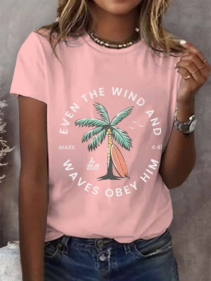 Women'S Casual Christian Scripture Graphic Print Short Sleeve T-Shirt