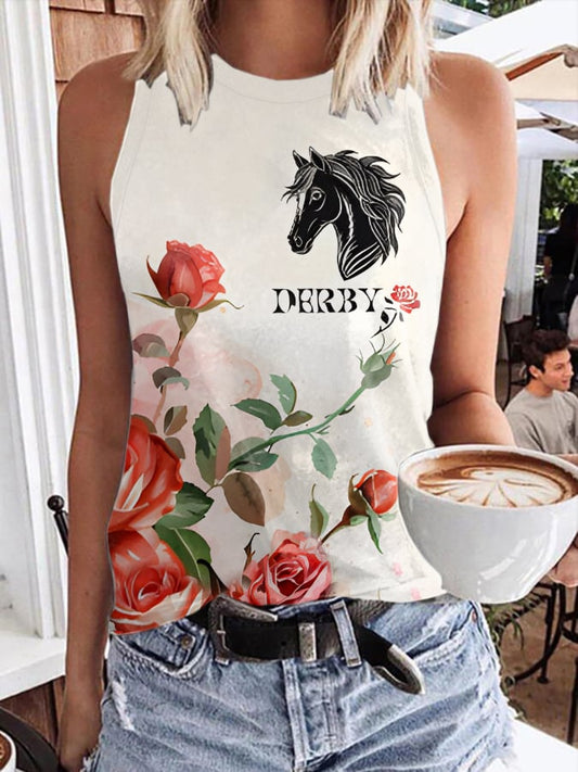 Women’s Retro Kentucky Derby Print Tank Top