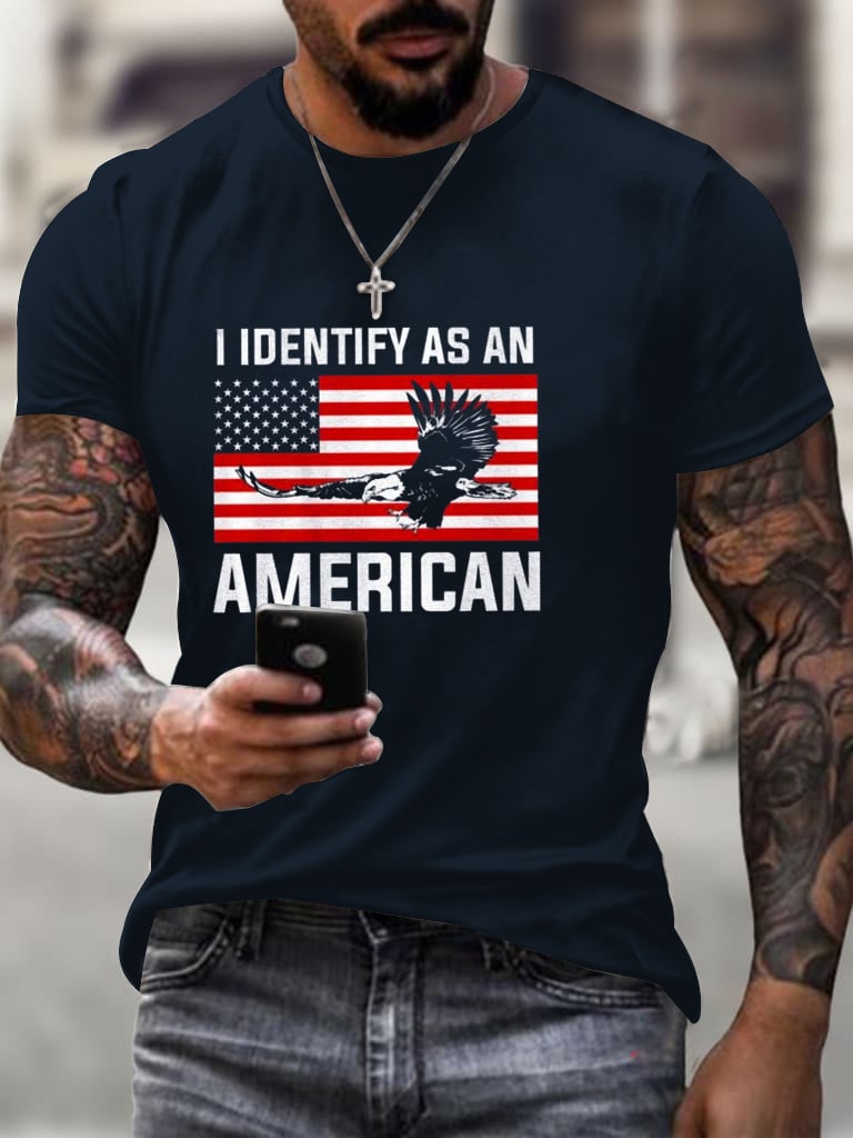 Men'S I Identify As An American printed T-Shirt