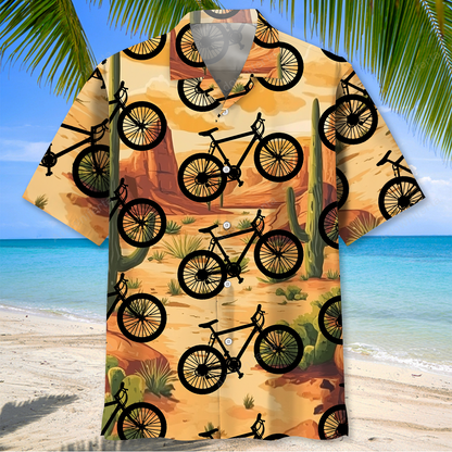 Mountain Bike Desert Cactus Hawaiian Shirt