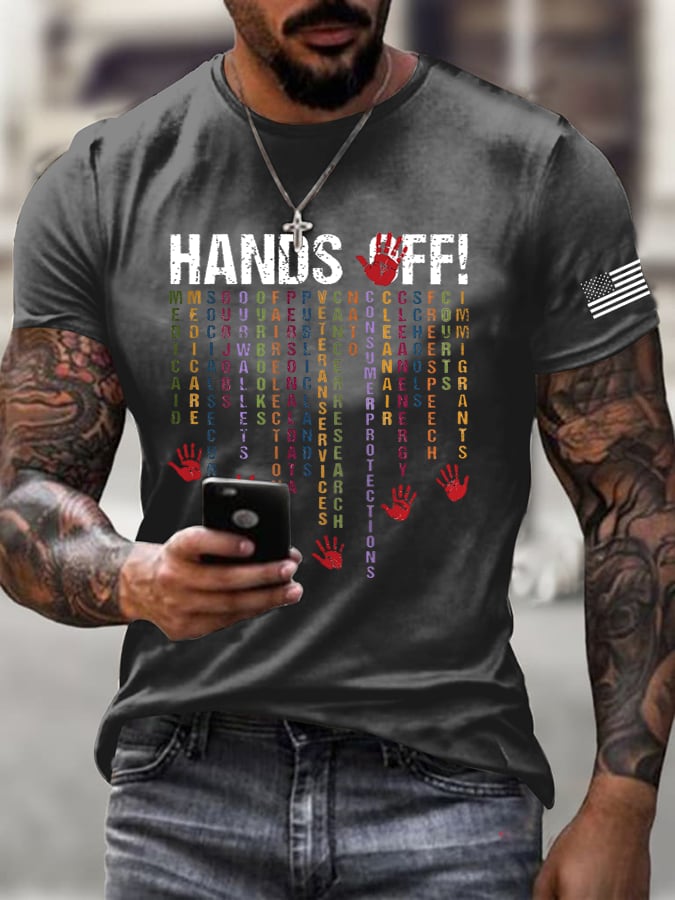 Men's Hands Off Protest Print T-Shirt