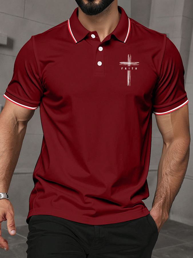 Men's Faith Print Polo Shirt