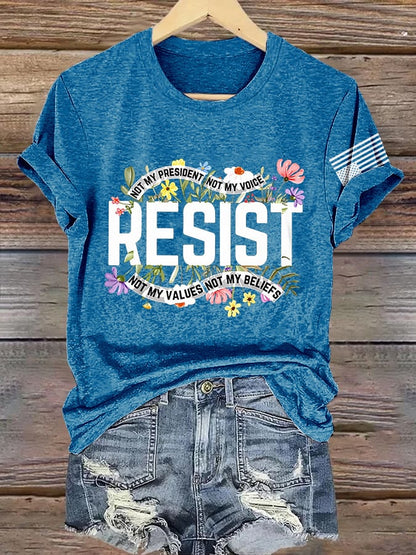 Retro Resist Not My President, Not My Voice, Not My Values, Not My Beliefs Print T-Shirt