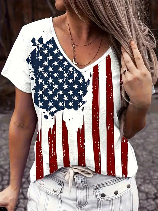 Independence Day Graphic Print Crew Neck T-Shirt