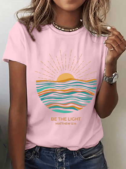 Women's Be The Light Print Crew Neck T-Shirt