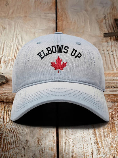 Retro Elbows Up Canada Printed Baseball Cap