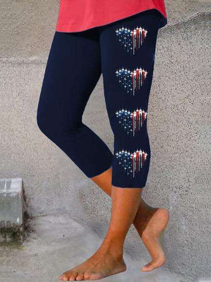 Women's  Flag Independence Day Print Casual Leggings
