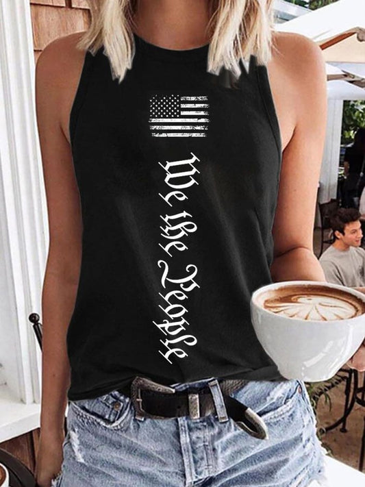 🔥Last Day 49% Off🔥Women's We The People Independence Day Printed Casual Vest