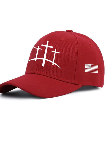 Unisex Flag Cross Print Baseball Cap