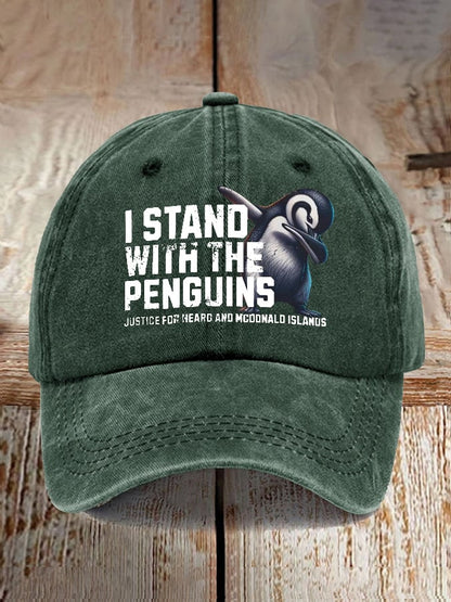 Unisex Istand With The Penguins Justice For Heard And Mcddnald Islands Print Baseball Cap