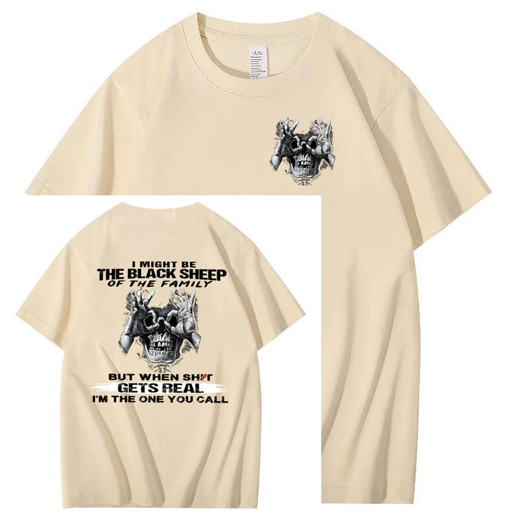 The Blacksheep Of  The Family Pattern Print 100%Cotton T-Shirt