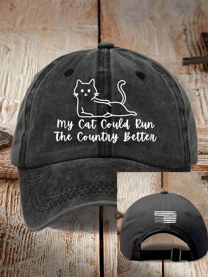 Retro FDT My Cat Could Run The Country Better Pride Baseball Cap