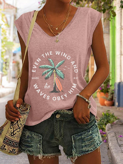 Women'S Casual Christian Scripture Print Tank Top