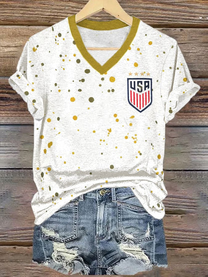 Women's USA Falg Printed T-shirt